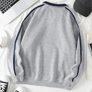 Men’s Collar Chain Cotton Fleece Sweatshirt | Warm Hoodie for Gym, Travel & Casual Winter Wear