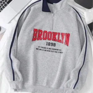 Men’s Collar Chain Cotton Fleece Sweatsh...