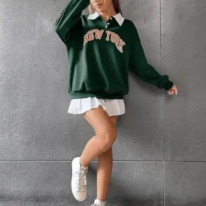 Collar Button Hoodie/Sweatshirt | Polyco...