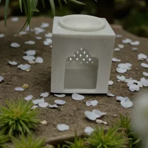 White Marble Tealight Holder And Camphor Diffuser