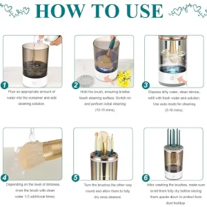 Automatic makeup brush cleaner machine for quick deep cleaning