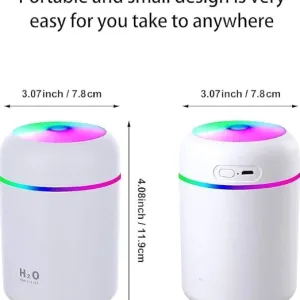 Colorful Cool Mini Humidifier, Essential Oil Diffuser, Aroma Essential USB Personal Desktop Humidifier for Car, Office Room, Bedroom etc,2 Adjustable Mist Modes