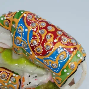 Handcrafted Marble Kamdhenu Cow Calf Decorative Showpiece