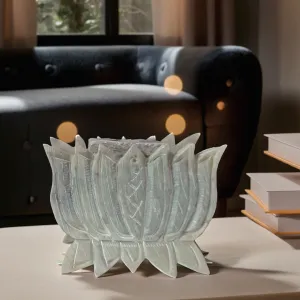 Lotus Design Soapstone Marble Candle Sta...