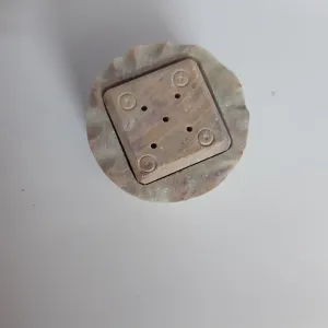 Floral Motif Soapstone Marble Candle Stand Tealight Holder