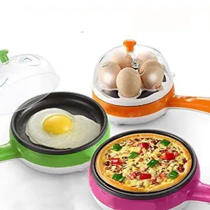 Electric 2 in 1 Egg Frying Pan with Egg Boiler