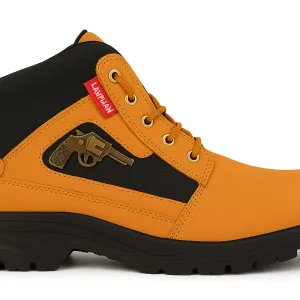 Latest Fabulous Men’s Tan Gun Boots | Premium Faux Leather Ankle Boots | Comfortable Slip-On Footwear for Men's & Boys