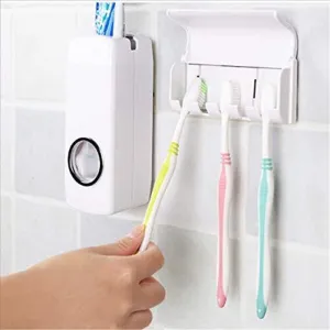 Toothpaste Dispenser with Brush Holder