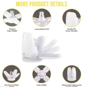 25 Watt Deformable 4 Fan LED Bulb High Bright Energy Saving B22