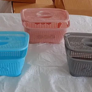 Multipurpose Plastic Basket Organizer with Lid