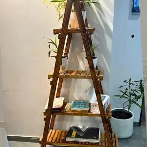 Premium 4 Tier Decor Ladder Shelf 5ft Pi...