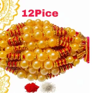 LIGHT 12 pice combo rakhi Golden white r...