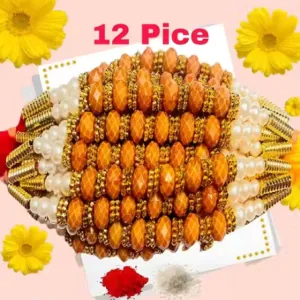 LIGHT 12 pice combo rakhi Golden Brown R...