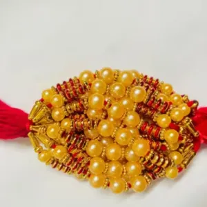 LIGHT 12 pice combo rakhi Golden white red gold beautiful rakhi with roli and chawal Bhaiya bhabi rakhi bhai, bro, brother Pack of 12 PICE