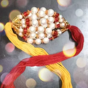 LIGHT 12 pice combo rakhi white red gold beautiful rakhi with roli and chawal Bhaiya bhabi rakhi bhai, bro, brother Pack of 12 PICE