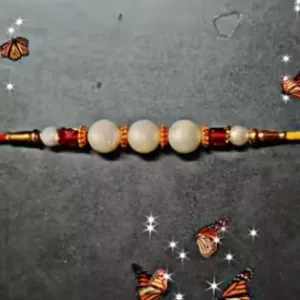 LIGHT 12 pice combo rakhi white red gold beautiful rakhi with roli and chawal Bhaiya bhabi rakhi bhai, bro, brother Pack of 12 PICE