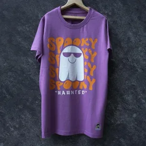 Unisex Kids T-Shirt – Spooky Haunted Digital Print, Black, Cotton-Modal Blend, Softer & More Breathable Than 100% Cotton, Boys & Girls Casual Wear