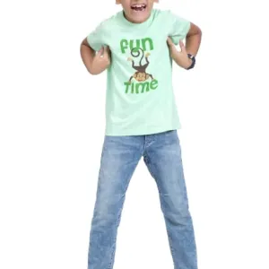 Funtime Green Unisex Cotton T Shirt with...