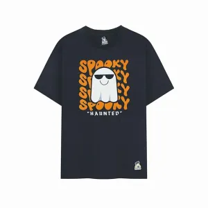 Unisex Kids T-Shirt – Spooky Haunted Digital Print, Black, Cotton-Modal Blend, Softer & More Breathable Than 100% Cotton, Boys & Girls Casual Wear