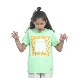 Unisex Kids T-Shirt – Spooky Haunted Digital Print, Black, Cotton-Modal Blend, Softer & More Breathable Than 100% Cotton, Boys & Girls Casual Wear