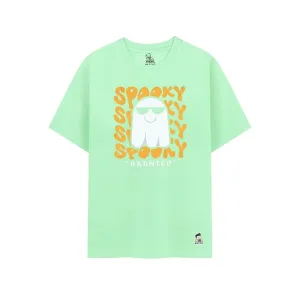 Unisex Kids T-Shirt – Spooky Haunted Digital Print, Black, Cotton-Modal Blend, Softer & More Breathable Than 100% Cotton, Boys & Girls Casual Wear