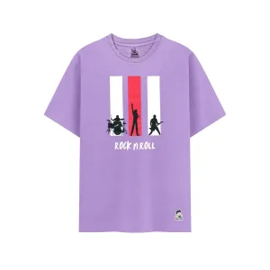 Unisex Kids’ T-Shirt  – Lime Green Rock n Roll Digital Print | Soft Cotton-Modal Blend | Breathable, Comfortable Wear for Boys & Girls