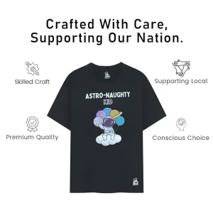 Unisex Kids’ T-Shirt – Astro Naughty Cartoon Digital Print | Soft Cotton-Modal Blend | Breathable, Comfortable & Stylish Wear for Boys & Girls