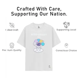 Unisex Kids’ T-Shirt – Astro Naughty Cartoon Digital Print | Soft Cotton-Modal Blend | Breathable, Comfortable & Stylish Wear for Boys & Girls
