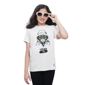 Kids’ Unisex T-Shirt  – Purple “Coder Cat” Cartoon Digital Print | Soft Cotton-Modal Blend, Breathable & Comfortable Everyday Wear, Stylish Graphic Tee for Boys & Girls