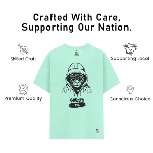 Kids’ Unisex T-Shirt  – Purple “Coder Cat” Cartoon Digital Print | Soft Cotton-Modal Blend, Breathable & Comfortable Everyday Wear, Stylish Graphic Tee for Boys & Girls