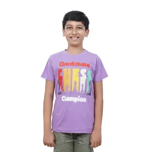 Unisex Kids’ T-Shirt | Light Green Checkmate Digital Print | Soft Cotton-Modal Blend | Stylish, Breathable & Durable Everyday Wear for Boys & Girls