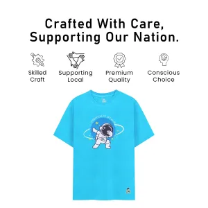 Kids’ Unisex T-Shirt  | “Orbiting” Space-Themed Digital Print | Ultra-Soft Cotton-Modal Blend, Breathable & Durable Casual Wear for Boys & Girls