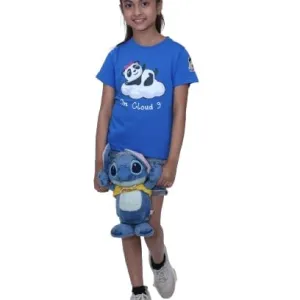 Unisex T-Shirt for Kids | Super Combed Cotton-Modal Blend | Ultra Soft & Breathable Fabric | Fun Digitally Printed Design | Stylish Casual Wear for Boys & Girls Blue