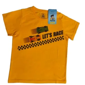 Lets Race Red Unisex Kids Cotton T Shirt for Boys and Girls