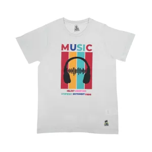 Kids’ Unisex T-Shirt  | “Music” Graphic Digital Print | Soft Cotton-Modal Blend | Breathable, Stretchable & Durable Casual Wear for Boys & Girls
