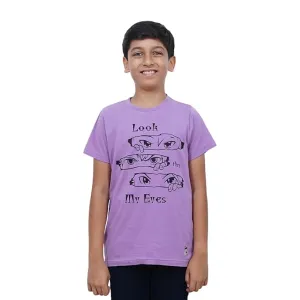 Kids’ Unisex T-Shirt “Look Thru My Eyes” Digital Print | Cotton-Modal Blend | Super Soft, Breathable, Lightweight & Durable Casual Wear for Boys & Girls