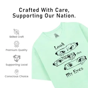 Kids’ Unisex T-Shirt “Look Thru My Eyes” Digital Print | Cotton-Modal Blend | Super Soft, Breathable, Lightweight & Durable Casual Wear for Boys & Girls