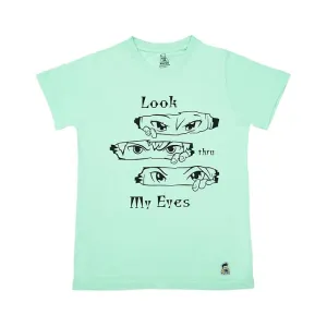 Kids’ Unisex T-Shirt “Look Thru My Eyes” Digital Print | Cotton-Modal Blend | Super Soft, Breathable, Lightweight & Durable Casual Wear for Boys & Girls