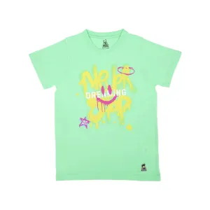 Kids’ Unisex T-Shirt (Dark Blue) – “Never Stop Dreaming” Digital Print | Soft Cotton-Modal Blend | Breathable, Comfortable & Stylish Everyday Wear for Boys & Girls