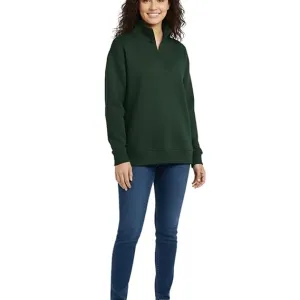 Women Zip Neck Knit Pullover Sweatshirt Warm Casual Top