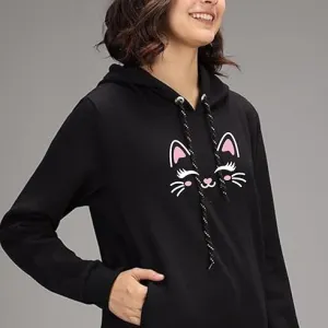 Women Pocket Style Cute Hoodie Casual Winter Sweatshirt