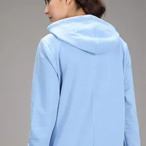 Women Casual Drawstring Hoodie Soft Cotton Blend Sweatshirt