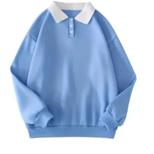 Women's Casual Oversized Casual Relaxed Fit Collar Long Sleeve Sweatshirt I Warm Hoodie for Girls, Travel & Winter Wear