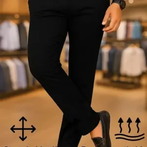 Men’s Slim Fit Stretchable Black Trouser