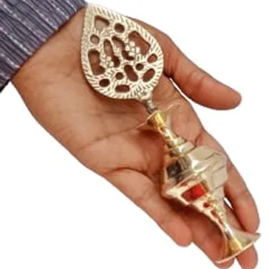 Art brass surmedani with funnel/kuppi an...