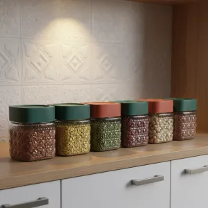 Transparent Glass Storage Jar 700ml Set of 2