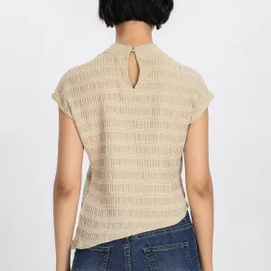 Blue Knitted Top for Women Casual Everyday Wear