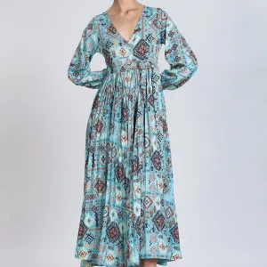 GEOMETRIC PRINTED MAXI DRESS