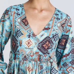 GEOMETRIC PRINTED MAXI DRESS