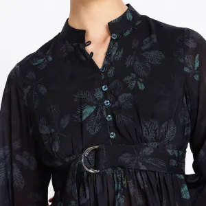 Black Printed Mini Dress Women Stylish Everyday Outfit